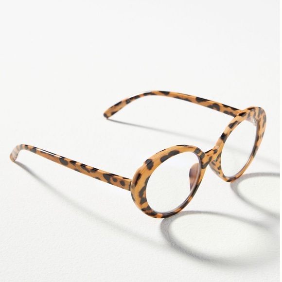 Anthropologie Glasses I-Sea Leopard Print UV Protection NEW 0.0 Strength Readers - Picture 2 of 3